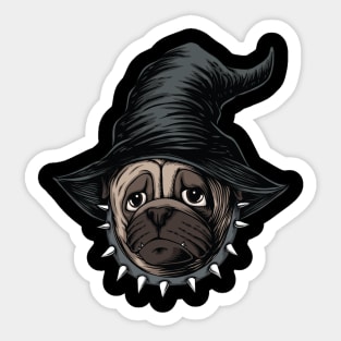 Halloween Dog Witch Sticker